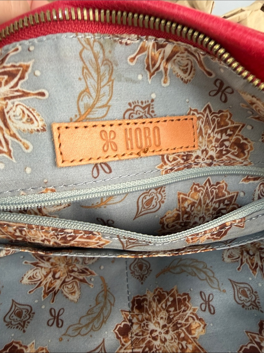 HOBO Hot Pink Leather Tote with Tan Straps - Picture 5 of 12